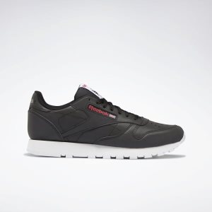 Reebok Classic Leather Turnschuhe Herren - Schwarz/Weiß/Rot - DE 369-ASX